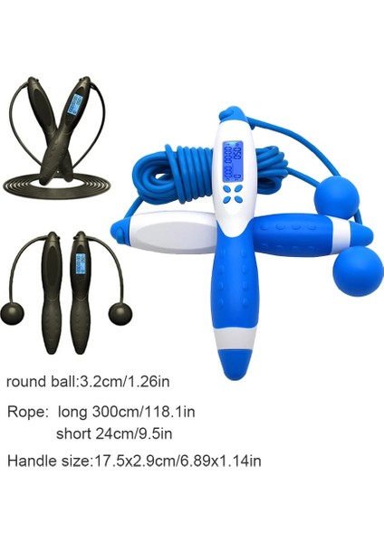 Siyah Mavi Tarzı Ip Atlama Ipi Elektronik Ip Atlama Ipi Yetişkinler Dijital Sayma Ip Atlama Kordonu Kapalı Açık Hava Fitness Aleti, Siyah (Yurt Dışından)