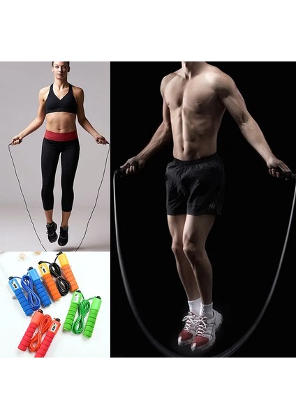 Yeşil Stil Sayaçlı Ipler Spor Fitness Ayarlanabilir Hızlı Hızlı Sayma Ip Atlama Ipi Atlama Teli ASD88 (Yurt Dışından)