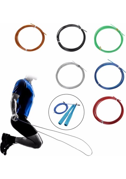 Gümüş Tarzı 3m Crossfit Değiştirilebilir Çelik Tel Kablo Hız Atlama Ipleri Yedek Ip Atlama (Yurt Dışından) fırsatları