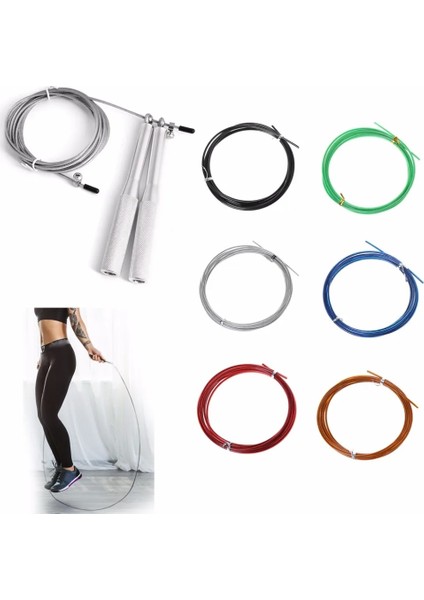 Gümüş Tarzı 3m Crossfit Değiştirilebilir Çelik Tel Kablo Hız Atlama Ipleri Yedek Ip Atlama (Yurt Dışından) indirimleri