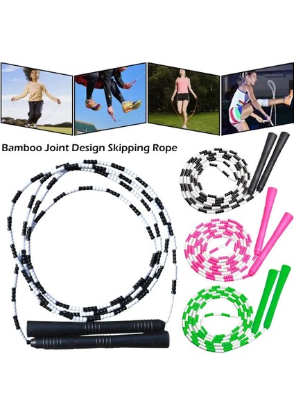 Siyah Stil 2.9m Bambu Ip Atlama Ipi Dolaşmayan Rulman Atlama Ipi Vücut Geliştirme Egzersiz Salonu Kolu Ip Atlama Ipleri (Yurt Dışından) fırsatları