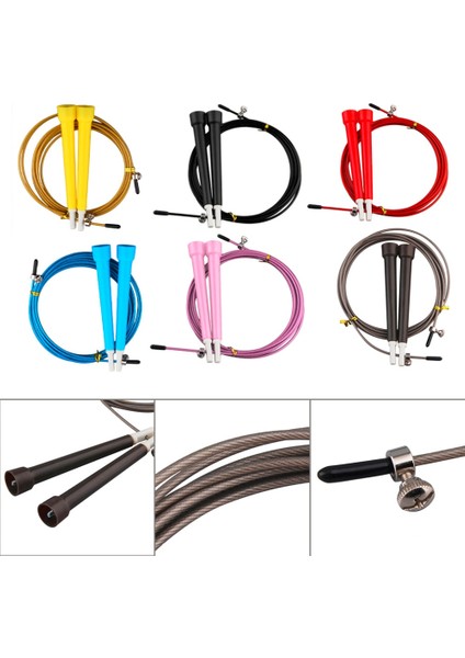 Mavi Stil Tel Ip Atlama Ipi Uzunluğu Ayarlanabilir Ip Atlama Ipi Crossfit Fitness Ekipmanları Yüksek Hızlı Aerobik Çelik 3m Erkek Kadın 3 M (Kişisel) (Yurt Dışından) fiyatları