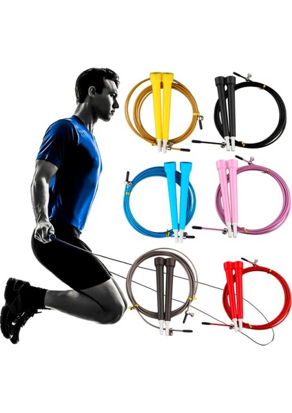 Mavi Stil Tel Ip Atlama Ipi Uzunluğu Ayarlanabilir Ip Atlama Ipi Crossfit Fitness Ekipmanları Yüksek Hızlı Aerobik Çelik 3m Erkek Kadın 3 M (Kişisel) (Yurt Dışından) modelleri