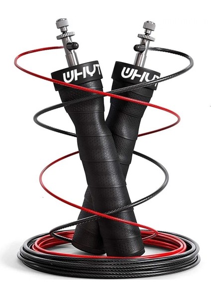 Siyah Stil Crossfit Atlama Ipi Hız ve Ağırlıklı Ip Atlama Ipleri Ayarlanabilir Tel Ip Atlama Ipi Ekstra Kablolu Bilyalı Rulmanlar Kaymaz Sap (Yurt Dışından)