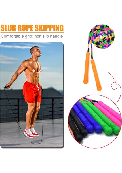 2.7m Mor Stil Çocuklar Yetişkinler Renkli Boncuklu Segmentasyonlu Ip Atlama + Kaymaz Kolları Egzersiz Sporları Ip Atlama Ipi (Yurt Dışından) fırsatları