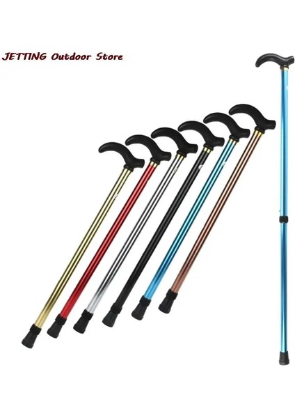 Siyah Stil Ayarlanabilir Baston Baston 2 Bölüm Kararlı Kaymaz Anti Şok Kamışı Koltuk Değneği Yaşlı Erkekler Kadınlar Için Yürüyüş Trekking Direkleri Kamışı (Yurt Dışından)