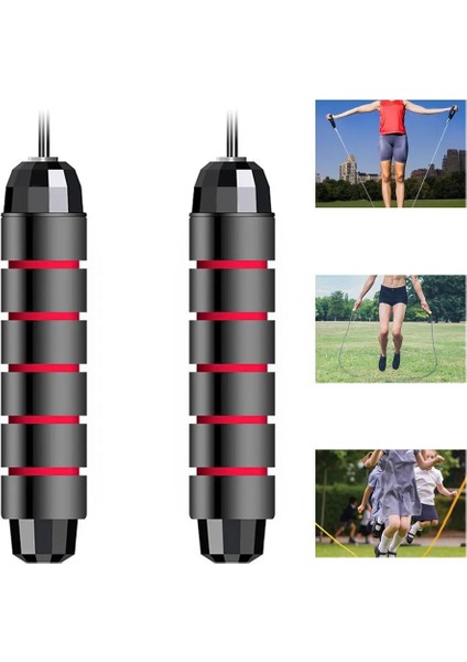 Ağırlık Siyah Tarzı Rulman Atlama Ipi Eğitimi Ayarlanabilir Ip Atlama Hızı Crossfit Egzersiz ve Fitnescuerda Para Saltar Profesyonel Unisex (Yurt Dışından)