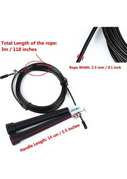 Mavi Stil 3m Çelik Tel Atlama Atlama Ayarlanabilir Atlama Ipi Crossfit Fitness Ekipmanları Egzersiz Egzersizi (Yurt Dışından) fırsatları