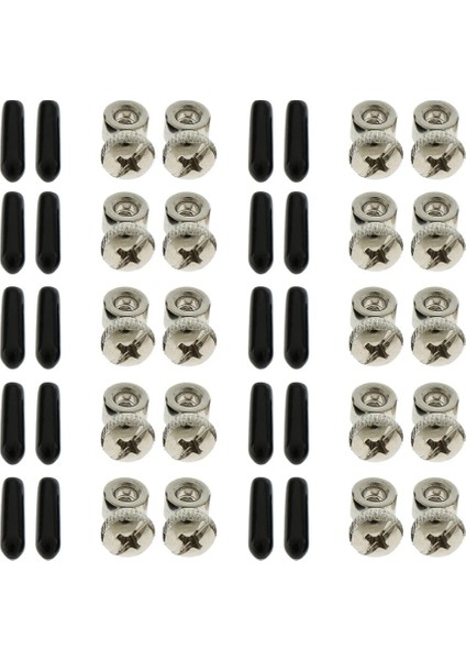 10 Takım Yedek Vidalar ve Siyah Uç Kapakları Kapak Hız Atlama Ipi Atlama Ipi Için Donanım Değiştirme (Yurt Dışından)