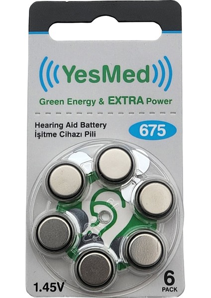 Extra Power 675 Numara Işitme Cihazı Pili (10 Paket x 6 Adet = 60 Adet Pil)