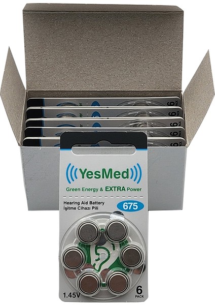 Extra Power 675 Numara Işitme Cihazı Pili (10 Paket x 6 Adet = 60 Adet Pil)