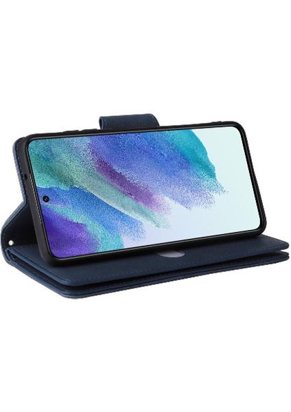 El ile Samsung Galaxy S21 Fe Manyetik Deri Kart Tutucu Için Kılıf (Yurt Dışından)