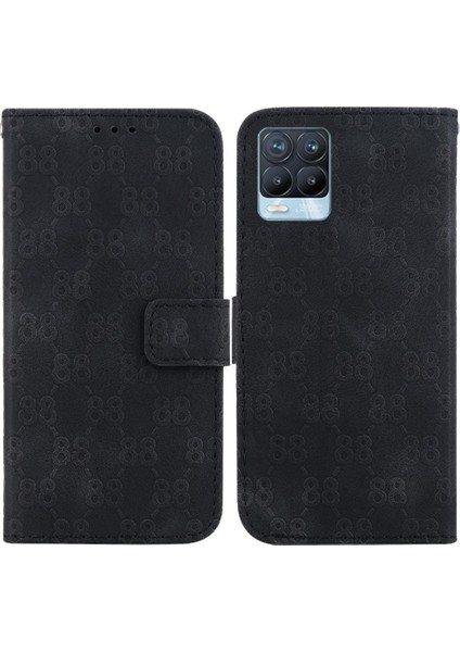 Realme 8 4g Için Telefon Kılıfı/8 Pro Kickstand Çift 8 Kabartmalı Cüzdan Kapak (Yurt Dışından)