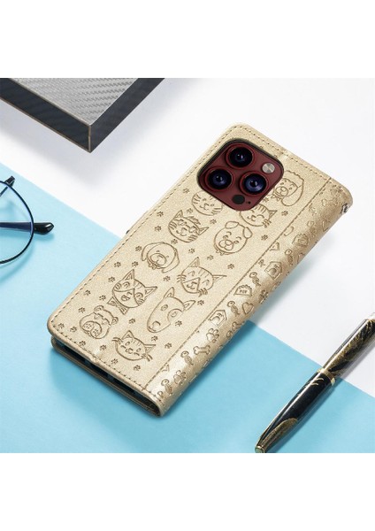 Iphone 15 Için Kılıf Promax Deri Kılıf Kısa Kayış Kapak Kapak Karikatür (Yurt Dışından)