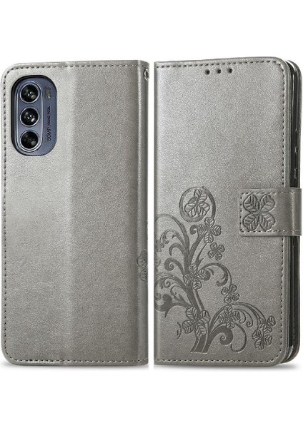 Motorola Moto G62 Dört Yapraklı Yonca Kısa Kayış Zarif Iş Için Kılıf (Yurt Dışından)