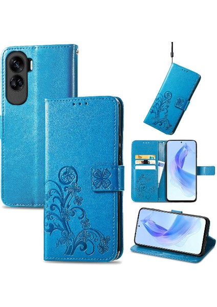 Huawei Onur Için Kılıf 90 Lite Kısa Kayış Dört Yapraklı Yonca Deri Kılıf (Yurt Dışından) modelleri