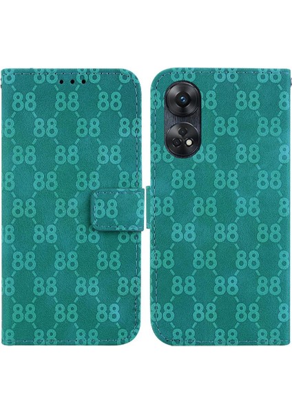 Oppo Phone 8t 4g Için Telefon Kılıfı Cüzdan Kapak Çift 8 Kabartmalı Kickstand Pu (Yurt Dışından)