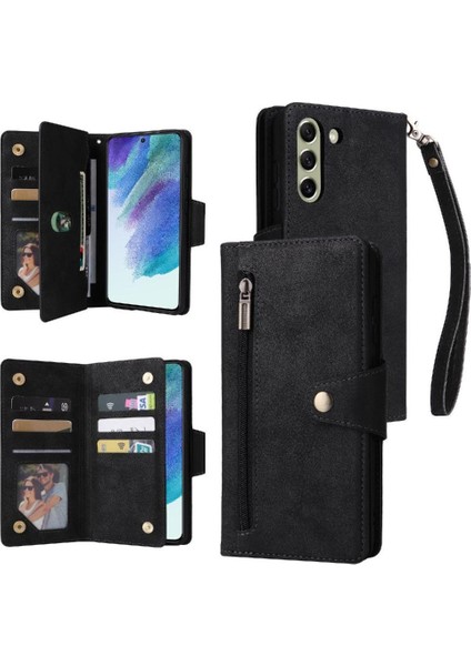 Samsung Galaxy S21 Artı Fermuar Cüzdan Kapak Için Kılıf ile El Kayışı Kartı (Yurt Dışından)