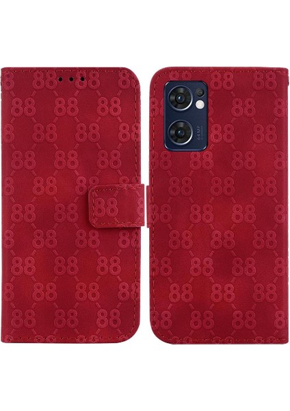 Oppo Phone 7 5g Için Telefon Kılıfı Kart Tutucu Cüzdan Kapak Çift 8 Kabartmalı (Yurt Dışından)