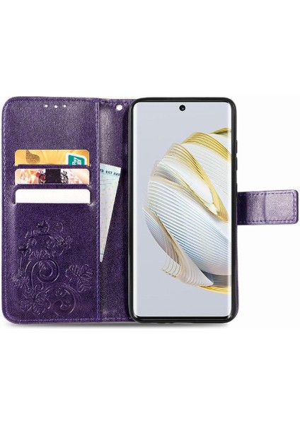 Huawei Nova 10 Için Kılıf Kısa Kayış Deri Kılıf Dört Yapraklı Yonca Flip (Yurt Dışından) fırsatları
