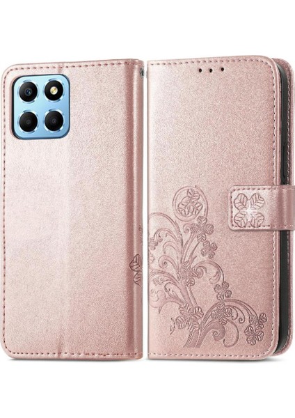 Huawei Onur X8 5g Için Kılıf Kısa Kayış Flip Kapak Dört Yapraklı Yonca Durumda (Yurt Dışından)
