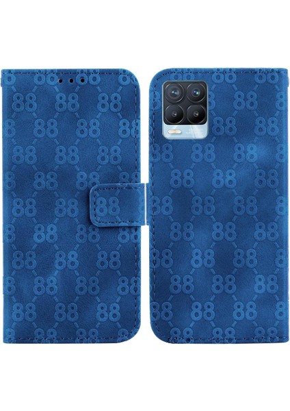 Realme 8 4g Için Telefon Kılıfı/8 Pro Kickstand Çift 8 Kabartmalı Cüzdan Kapak (Yurt Dışından)