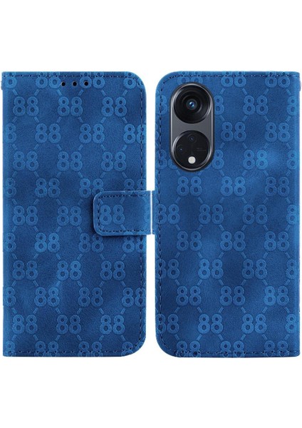 Telefon Kılıfı Için Oppo Oppo 8t 5g Kickstand Çift 8 Kabartmalı Pu Deri Kart (Yurt Dışından)