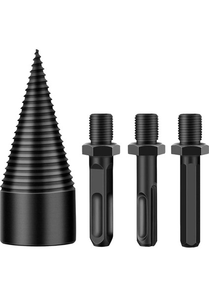 Adet Yakacak Odun Kütük Ayırıcı Matkap Uçları, Çıkarılabilir Ahşap Ayırıcı Matkap Uçları, Altıgen Kare Yuvarlak Hanle Matkap (42MM) (Yurt Dışından)