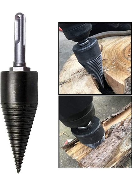 Adet Yakacak Odun Kütük Ayırıcı Matkap Uçları, Çıkarılabilir Ahşap Ayırıcı Matkap Uçları, Altıgen Kare Yuvarlak Hanle Matkap (42MM) (Yurt Dışından)