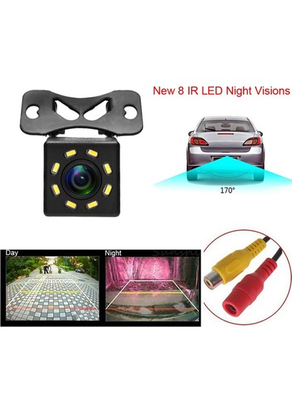 Evrensel 8 LED Ir Araba Dikiz Ters Park Yedekleme Kamera Gece Jessica (Yurt Dışından)