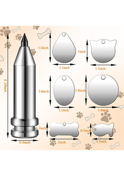 Gravür Aleti-1 x Gravür Gravür Aleti 6 Farklı Şekilde 6 x Metal Gravür Boşluğu-Gümüş (Yurt Dışından)