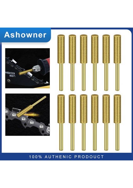 5 Adet Elmas Silindir Dosyası 4-5.5mm Zincir Testere Bileme Aracı Elmas Dosya Gravür Taşlama Aracı Zincir Testere Elektrikli Alet Seti (Yurt Dışından)