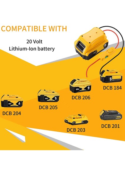 Dewalt DCB205 DCB206 DCB203 Için Dewalt 20V Için Tekerlek Adaptörü 18V Dönüştürücü Kiti (Yurt Dışından)