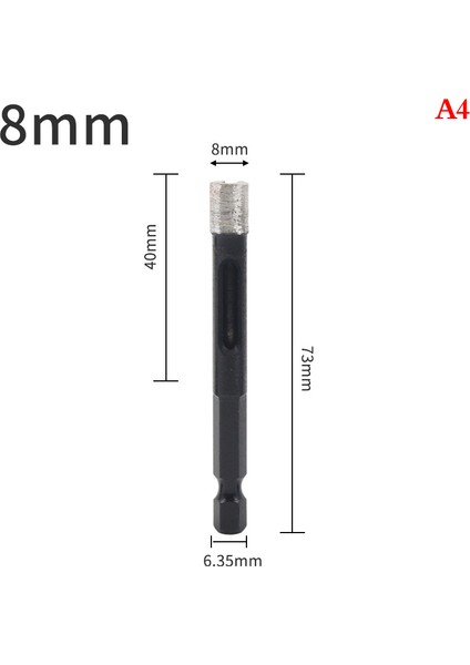 6-16MM Altıgen Saplı Vakum Lehimli Elmas Kuru Matkap Uçları Delik Testere Kesici Aletler Mj (Yurt Dışından)