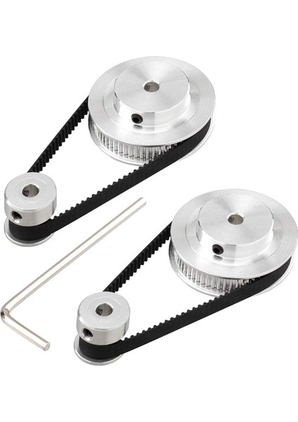 Zoroom 2 Kit Gt2 Senkron Tekerlek 20 ve 60 Diş 5mm Çap, Alüminyum Zamanlama Kasnağı 2 Adet Uzunluk 200MM Genişlik 6mm Kayış (Delik 5mm) (Yurt Dışından)