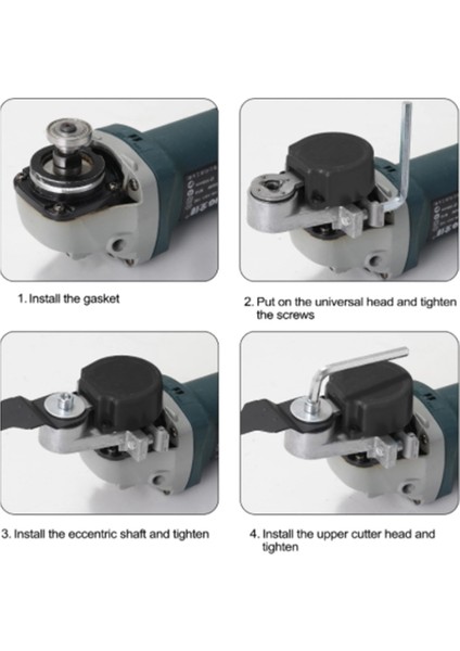Açılı Taşlama, Kesici Takım Seti'ne Takılır - 1 x Kafa 2 x Testere Bıçakları 1 x Anahtar 1 x M10 Eksantrik Mil 1 x Conta 1 x Vida-Siyah ve Gümüş (Yurt Dışından) fırsatları