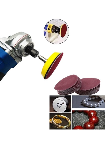 2 Inç 100 Adet Zımpara Diskleri Ped Seti Yuvarlak Zımpara Kağıdı Kanca Döngü Zımpara Destekleyici (Yurt Dışından) modelleri