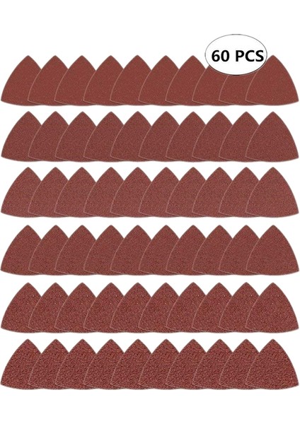 60 Adet Üçgen Kanca ve Döngü Üçgen Zımpara Kağıdı, Fit 3-1/8 Inç Salınımlı Çok Amaçlı Zımpara Pedi, Çeşitli 40 60 80 100 120 240 Grit (Yurt Dışından) modelleri