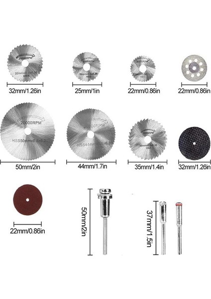 61 Adet Mini Dairesel Testere Bıçağı Seti Reçine Kesme Tekerlekleri Disk Elmas Metal Kesici Alet (Yurt Dışından) modelleri