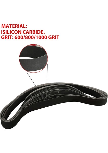 Nanlıy- 15 Adet 1 Inç x 30 Inç 600/800/1000 Grit Zımpara Kayışları Taşlama Parlatma Alüminyum Oksit (Yurt Dışından) indirimleri