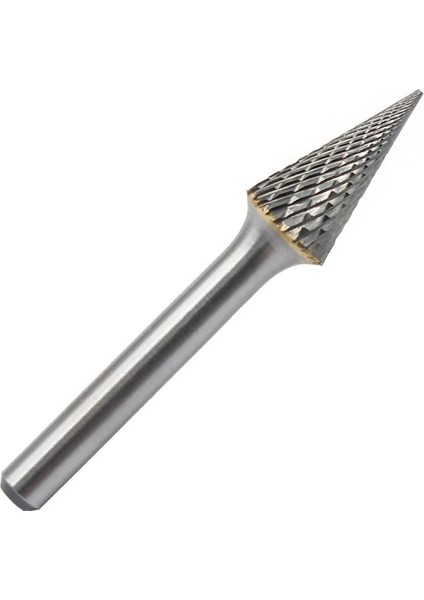 Tungsten Caide Çapak Sivri Koni Şekli Çift Kesim Döner Çapak Dosyası 70X12MM 1/4 Inç Şaft Çapı ile (Yurt Dışından)