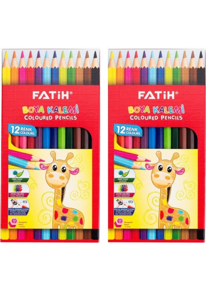 Kuru Boya Kalemi 12'li Uzun 2 Adet