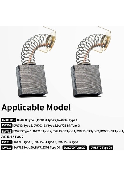 Dewalt D24000/DW713 Gönye Testere, Sürgülü Masa Testere, Elektrikli Alet Yedek Parça Için Uyumlu Karbon Motor Fırçaları (Yurt Dışından)