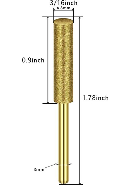 Flyeer Elmas Testere Bileyici Çapak 1/8 Inç Şaft, Yedek Bileme Taşları, 12 Paket (7/32 Inç/ 5,5 Mm) (Yurt Dışından)