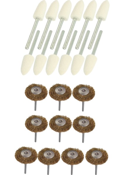 12 Adet Parlatma Parlatma Aleti 8.5mm Konik Montajlı Keçe Bobs 3mm Şaft ve 10 Adet Pirinç Tel Fırça Yuvarlak Fırça Disk Fırça Fincan Fırçası 25MM Dremel Için (Yurt Dışından) fiyatları