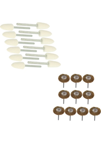 12 Adet Parlatma Parlatma Aleti 8.5mm Konik Montajlı Keçe Bobs 3mm Şaft ve 10 Adet Pirinç Tel Fırça Yuvarlak Fırça Disk Fırça Fincan Fırçası 25MM Dremel Için (Yurt Dışından) fırsatları