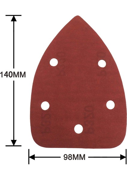 Zımpara Kağıtları 140MM, 5 Delikli Fare Detaylı Zımpara Kağıdı Üç Köşeli Cırt Halkalı Diskler Zımpara Pedleri 72 Adet (Yurt Dışından)