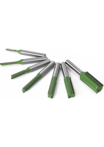 7 Adet Tek Çift Flüt Ahşap Kesiciler Tungsten Karbür Yönlendirici Bit Ağaç Işleme Aleti Seti 6mm (Yurt Dışından)