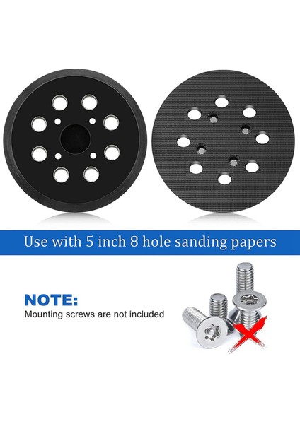 Oumery 5 Inç 8 Delikli Kanca Yedek Ped Sert, Ridgid R2600 ve R2601 Rastgele Parça Zımpara Destek Pedi Için Fit (Yurt Dışından)