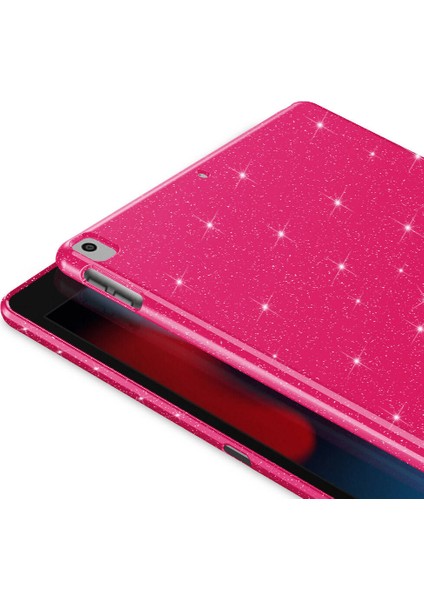 Apple iPad Pro 10.5 (7.nesil) Glittered Glossy Look Tablet Koton Kılıf Koyu Pembe